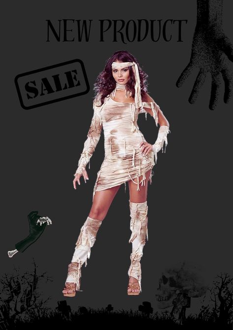 This Mummy outfit is 100% Polyester Imported so dry clean only. One sleeved, one piece dress, tattered design resembles to ancient mummies and comes with matching glovlette with thumb hole. Mummy Outfit, Mummy Costume, Halloween Custom, Halloween Sale, One Piece Dress, Cosplay Ideas, Piece Dress, Dress First, One Color