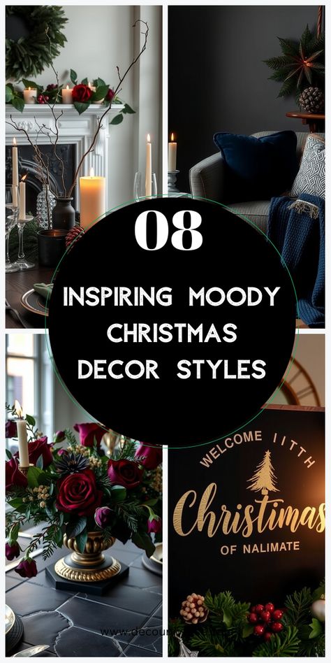 Embrace the moody vibes this holiday season with decor that’s anything but ordinary. These ideas bring a unique charm to your Christmas celebrations. (Pin for later when you need fresh ideas!) Christmas Decor Ideas 2024 Trends Colors, Arhaus Christmas, Christmas Decor 2024, Mantle Christmas Decor Ideas, Moody Christmas Decor, Dark Academia Christmas, Moody Christmas, Luxury Christmas Decor, Moody Vibes