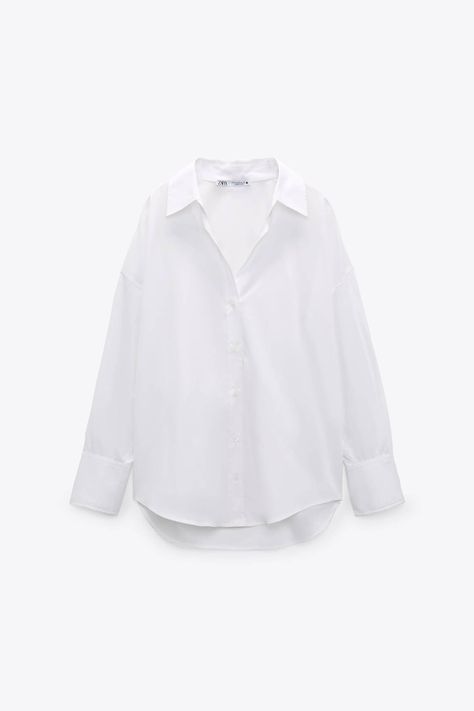 Zara Poplin Shirt, Hampi, White Collared Shirt, Basic Shirts, Mode Vintage, Poplin Shirt, Dream Clothes, Zara United States, Dream Team