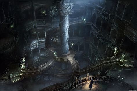 Research Hall Bloodborne Concept Art, Bloodborne Art, Rpg Map, 다크 판타지, Fantasy City, Fantasy Castle, Bloodborne, Fantasy Setting, Fantasy Places