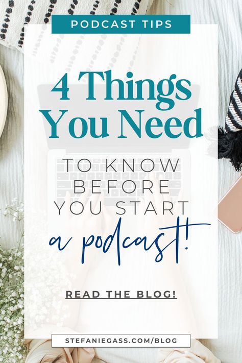 Are you ready to start a podcast for your online business? Here are 4 things you need to know before you get started. Check out the blog to learn more about how starting a podcast can bring you more joy, more profit, and more customers. What Do You Need To Start A Podcast, How To Start A Podcast Make Money, Podcast Description Ideas, Things To Talk About On A Podcast, Starting A Podcast For Beginners, How To Create A Podcast, How To Make A Podcast, Podcast Ideas For Women, Starting A Podcast Checklist