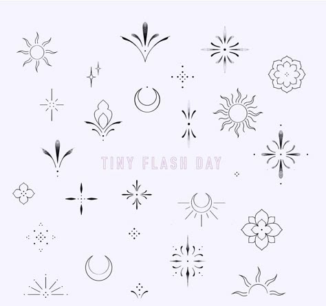 Dainty Tattoo Flash Sheet, Simple Dot Tattoo, Finger Tattoo Flash Sheet, Simple Boho Tattoos, Finger Tattoos Stencils, Tiny Ornamental Tattoo, Tattoo Adornment, Elegant Small Tattoos, Ornamental Finger Tattoo