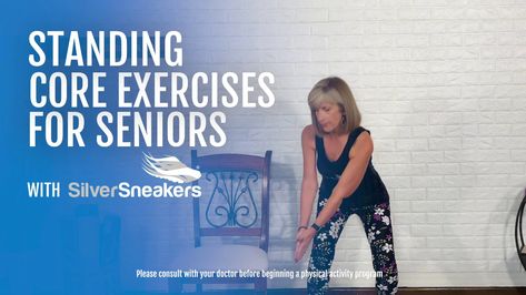 Standing Core Exercises | SilverSneakers Core Exercises For Seniors, Standing Core Exercises, Senior Exercises, Exercises For Seniors, Core Strengthening Exercises, Elderly Activities, Arms And Abs, Basic Workout, Group Fitness Classes