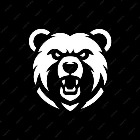 Premium Vector | Bear Logo Black and White Bear Graphic Design, Leon Logo, Logo Black And White, Bear Mascot, Bear Vector, Logo Idea, Funny Bears, Nfl Logo, Bear Logo