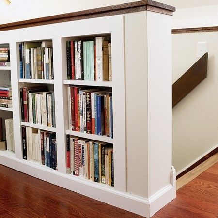 Bulit in bookcase at top of stairs Finished Attic, Staircase Wall, Stair Case, Attic Renovation, Attic Spaces, Attic Remodel, This Old House, Attic Bedroom, Attic Rooms