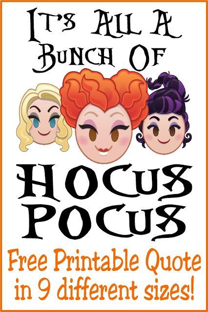 It's all a bunch of Hocus Pocus! But we love Halloween anyway, so grab these Hocus Pocus quote printables in 9 different sizes perfect for all your Halloween decorating and party needs. Hocus Pocus Office Theme, Hocus Pocus Birthday Invitations, Hocus Pocus Activities For Kids, Hocus Pocus Party Decorations Diy, Hocus Pocus Bulletin Board Ideas, Free Hocus Pocus Printables, Hocus Pocus Printable Free, Hocus Pocus Crafts For Kids, Hocus Pocus Pumpkin Decorating