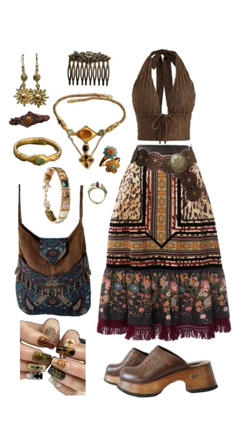 Comfy Hippie Outfit, Boho Chic Outfits Bohemian, Earthy Boho Outfits, Vintage Cottagecore Outfits, Hozier Outfit, Hippie Summer Outfits, Victorian Core, Twee Hipster, Vintage Boho Bedroom