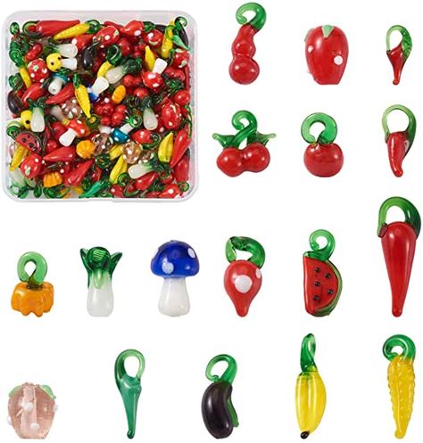 Amazon.com: PandaHall 3d Strawberry, Beads To Make Bracelets, Diy Crafts Earrings, Lampwork Pendant, Fruit Vegetables, Handmade Lampwork Bead, Jewelry Making Charms, Diy Crafts Jewelry, Lampwork Glass Beads