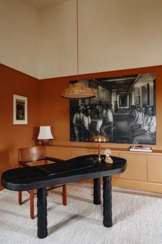 Concrete Table, Rustic Materials, Custom Sofa, Pierre Frey, French Farmhouse, Vintage Chairs, Stone Flooring, Home Offices, Step Inside