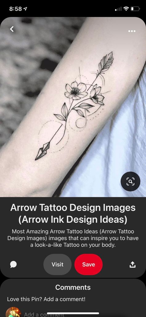 Dog Arrow Tattoo, Daisy Arrow Tattoo, Flowers And Arrows Tattoo, Arm Arrow Tattoos For Women Forearm, Flower Arrow Tattoos For Women, Sagittarius Tattoo With Flowers, Infinity Arrow Tattoos For Women, Birth Flower Arrow Tattoo, Compass Arrow Tattoo Feminine