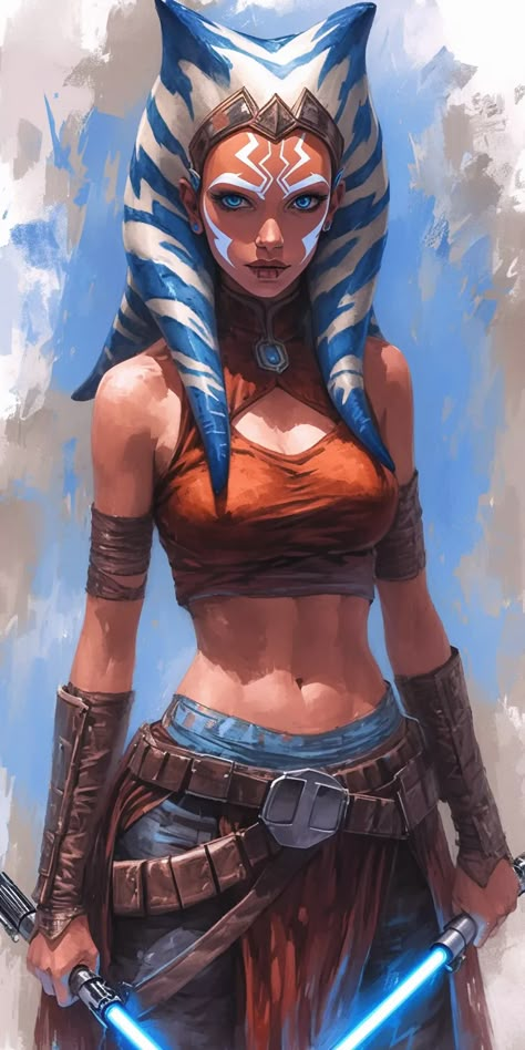 Starfinder Ysoki Art, Anakin Ahsoka Obi Wan, Star Wars Women Art, Clone Wars Fan Art, Star Wars Character Art, Star Wars Ahsoka Hot, Cartoon Cyberpunk, Female Jedi, Star Wars History