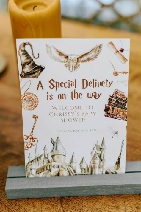 Harry Potter Baby Shower Invite, Harry Potter Baby Shower Invites, Harry Potter Sprinkle, Harry Potter Twin Baby Shower, Harry Potter Reveal Party Ideas, Babyshower Harry Potter, Nursery Ideas Harry Potter, Sorting Hat Gender Reveal, Baby Shower Ideas Harry Potter