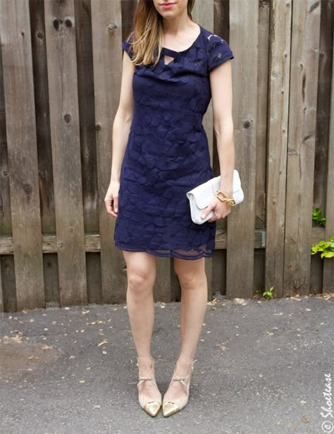 What Color Shoes with Navy Dress What Color Heels With Navy Dress, Shoes With Navy Dress, Navy Dress Outfit, Navy Dress Shoes, Navy Dress Outfits, Dress In Winter, Navy Formal Dress, Shoes Pictures, Rose Gold Shoes