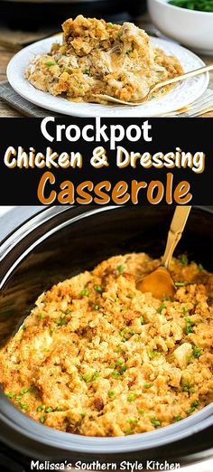 Casserole Chicken Recipes, Chicken Dressing Recipe, Crock Pot Chicken And Stuffing, Crockpot Chicken And Dressing, Chicken And Dressing, Dressing Casserole, Chicken And Dressing Casserole, Chicken Stuffing Casserole, Chicken Dressing