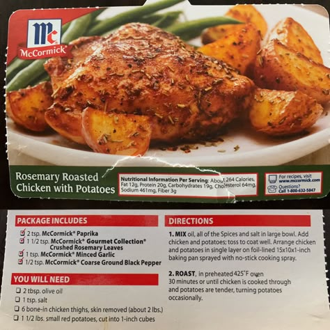 Mccormick Chicken Recipes, Rosemary Chicken Thighs, Mccormick Recipes, Rosemary Roasted Chicken, Spice Rubs, Roasted Chicken And Potatoes, 2024 Recipes, Seasoning And Spice, One Pan Dinner