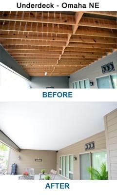 Underside Of Deck Ideas, Deck Ceiling Ideas, Underdeck Ceiling, Water From Above, Under Deck Roofing, Under Deck Drainage System, Deck Ceiling, Under Deck Drainage, Under Deck Ceiling