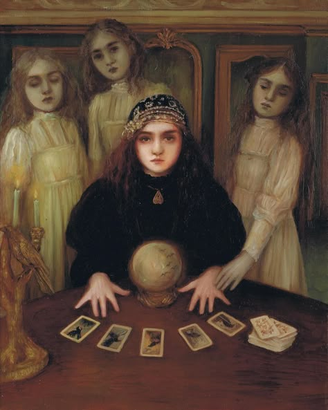 Fortune Tellers, Arte Peculiar, Victorian Paintings, Witchy Art, Magical Life, Artist Bio, Unusual Art, Tarot Art, Season Of The Witch