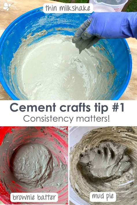 How To Make A Concrete Form, Best Cement For Crafts, Cracked Concrete Art, How To Mix Cement Diy, How To Make Cement, Cement Forms Concrete Molds Diy, Cement All Projects, Sculpting With Cement, Concrete Diy Crafts