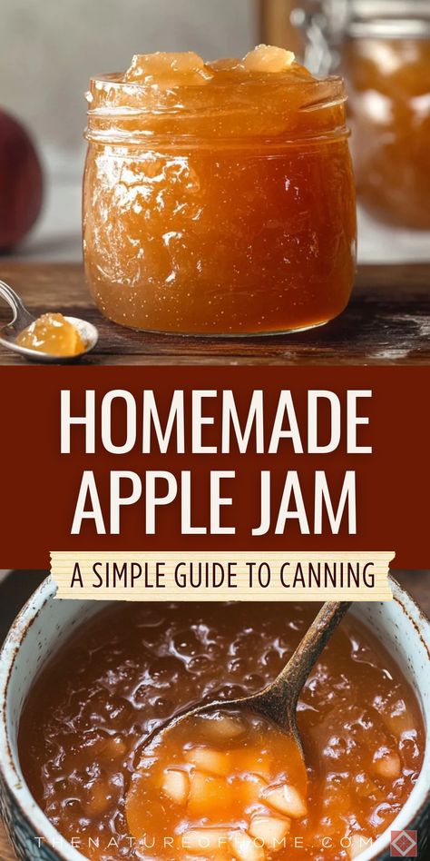 Discover the joy of homemade apple jam with our simple guide to canning. Perfect for your canning recipes board, this easy apple canning recipe will help you create delicious canned apple jam. Save this pin and click for step-by-step instructions and tips on apple preserves recipe canning. Enjoy a taste of autumn with this flavorful homemade jam. Apple Peach Jam, Canning Recipes Jam, How To Make Your Own Jam, Apple Preserves Canning, Canning Apple Jam, Canning How To, Apple Sauce Recipes Canning, Canning Jam Recipes Fruit, Homemade Apple Jelly Recipe