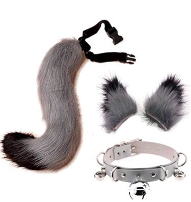 Wolf Ears And Tail, Leather Collar Necklace, Halloween Party Accessories, Wolf Tail, Gothic Cosplay, Fox Costume, Batman Cosplay, Random Screenshots, Animal Tails