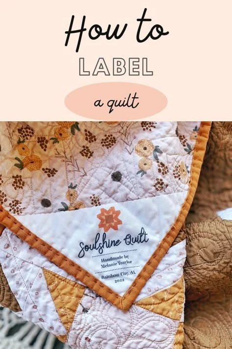 Quilt Tips And Tricks, Quilt Tags, Quilt Label Ideas, Quilting Labels, Personalized Quilt Labels, Embroidered Quilt Labels, Custom Quilt Labels, Quilting Binding, Quilt Diy