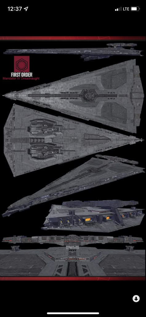 First Order Dreadnought, Star Wars Dreadnought, First Order Star Destroyer, Star Wars First Order Ships, First Order Star Wars, First Order Ships, Star Wars First Order, Star Wars Ships Design, Imperial Star Destroyers