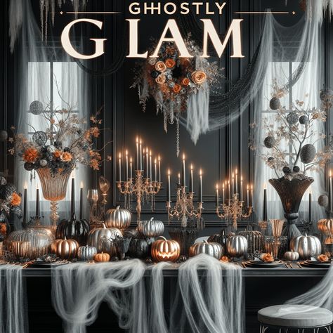 Ghostly Glam: The Ultimate Guide to Indoor Halloween Decor - Luxury Halloween Decor, Halloween Decor Table, Animated Pumpkins, Indoor Halloween Decor, Gold Candle Holders, Light Up Letters, Flameless Led Candles, Scary Halloween Decorations, Halloween Lights