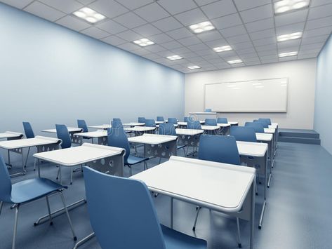 Modern classroom interior. Modern blue classroom. 3d rendering #Sponsored , #Ad, #Sponsored, #classroom, #rendering, #blue, #Modern Classroom Interior, School Building Design, Movable Walls, Modern Classroom, Aircraft Interiors, Flooring Trends, Panel Light, Under Cabinet Lighting, Learning Spaces