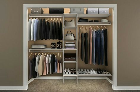 Home Depot Closet, Diy Closet Organizer, Closet Organizer Ideas, New Home Design Ideas, Closet Clutter, Simple Closet, Organizer Ideas, Closet Organization Diy, Build A Closet