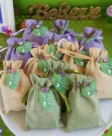 Party Favors Fairy Theme, Enchanted Forest Gift Bags, Tinkerbell Goodie Bags, Fairy Birthday Gift Bags, Enchanted Forest Goody Bags, Forest Theme Birthday Party Girl, Woodland Fairy Party Favors, Garden Party Goodie Bags, Fairy Party Bags Ideas