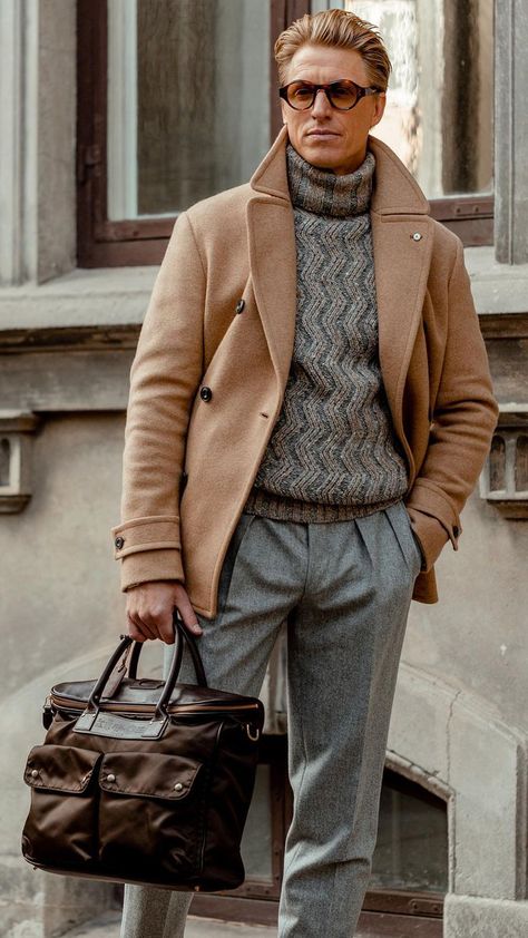 Classic Male Fashion, Man Style Winter, Men Style Classy Elegant, Mens Winter Fashion Formal, Coat Outfits Men, Quiet Luxury Men, Well Dressed Men Casual, Winter Style Men, Classic Mens Fashion