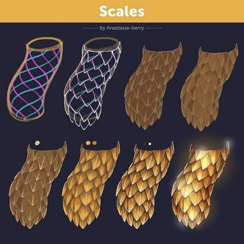 Scales Tutorial, Snake Tutorial, Dragon Snake, Buku Harry Potter, Scale Drawing, Digital Painting Techniques, Snake Art, Digital Art Beginner, Coloring Tutorial