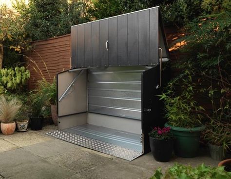 Grill Shed, Ice Cream Stall, Motorbike Shed, Motorbike Storage, Garden Bike Storage, Bicycle Storage Shed, Parking Ideas, Apartment Garage, Bike Box