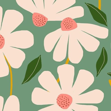 G A L E • S W I T Z E R on Instagram: "D A I S I E S 🌼 Fresh as a daisy. New ‘Wild Daisies’ pattern (original print / wall mural at end) for #ayaradesigncontest23 Big bold blooms." Blue Pink Wallpaper, Affordable Wallpaper, Wild Daisies, Cuadros Diy, Daisy Art, Daisy Wallpaper, Arte Sketchbook, Whimsical Illustration, Mural Wall Art