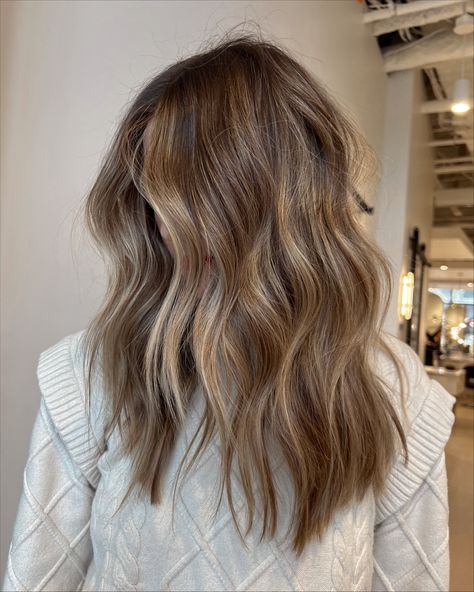 Dirty Blonde To Brunette, Light Brown Hair Dimension, Light Brown Hair With Deminsions, Transition Blonde To Brunette, Dirty Blonde Fall Hair, Fall Hair Inspo 2024, Blonde Going Darker, Rich Bronde Haircolor, Bronde Haircolor With Fair Skin