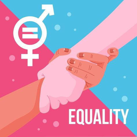 Equality Between Men And Women, Women Equality Poster, Paintings On Gender Equality, Creative Posters On Gender Equality, Gender Equality Art, Gender Equality Poster, Gender Words, Equality Poster, College Magazine