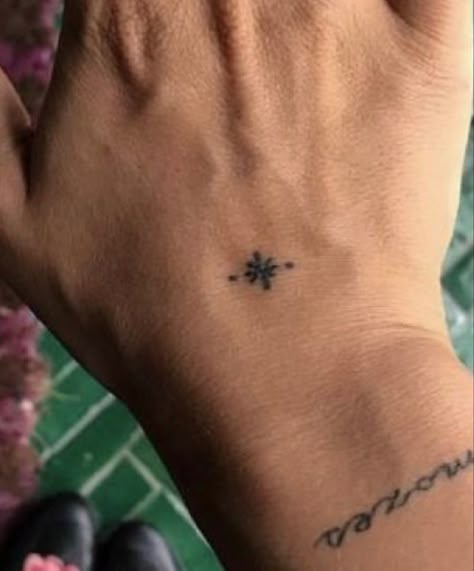 Minimal Sigil Tattoo, Single Finger Tattoo, Greek Word Tattoos For Women, Simple Lines Tattoo, Symmetrical Wrist Tattoo, Hand Tattoos Patchwork, Arm Crease Tattoo Inner, Tiny Symbol Tattoo, Real Flower Tattoo