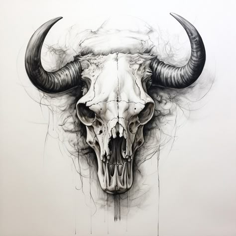 Texas Skull Tattoo, Black Work Tattoo Flash, Bison Skull Tattoo, Dungeon Door, Cow Skull Tattoos, Bison Tattoo, Bull Skull Tattoos, Skull Tattoo Flowers, Black Work Tattoo