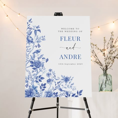 Delft Wedding Theme, Chinoiserie Backdrop, Chinoiserie Wedding Decor, Chinoiserie Wedding Invitation, Delft Blue Wedding, Delft Wedding, Blue And White Wedding Theme, Wedding Foam Board, French Blue Wedding