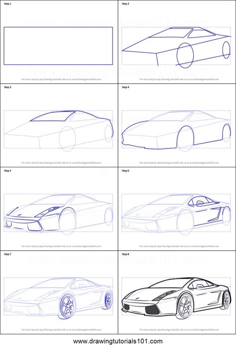 Simple Car Drawing, Car Drawing Pencil, Car Drawing Easy, Car Printable, Perspective Drawing Lessons, Block Painting, Drawing Sheet, Cool Car Drawings, 강아지 그림