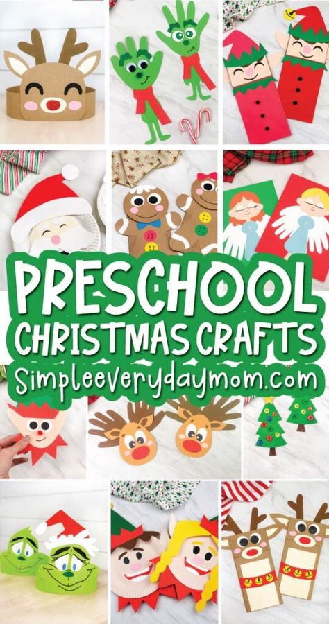 Find tons of fun and easy Christmas crafts for kids that included Santa crafts, reindeer crafts, elf crafts, Grinch crafts, snowman crafts and more! Download the free printable templates and make with preschool, pre-k, and kindergarten children. Kindergarten Christmas Crafts, Grinch Crafts, Elf Crafts, Craft For Preschoolers, Christmas Crafts For Toddlers, Santa Crafts, Preschool Christmas Crafts, Christmas Kindergarten, Christmas Crafts For Kids To Make