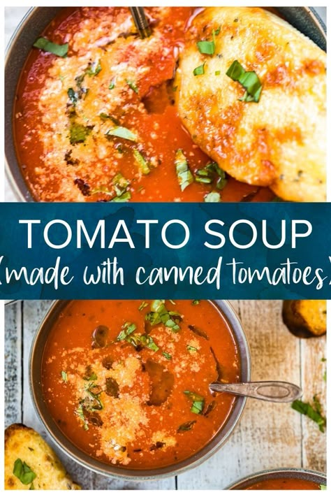 Taste Of Home Tomato Soup, Tomato Soup Recipe From Can, The Best Tomato Soup Ever, Tomato Soup Made From Canned Tomatoes, Tomato Soup Recipe Vegan, Best Ever Tomato Soup, Tomato Soup From Crushed Tomatoes, Best Tomato Bisque Soup Recipe, Savory Tomato Soup