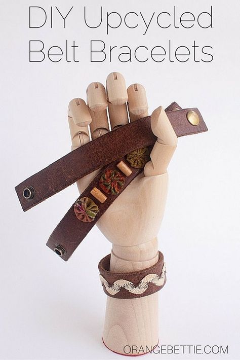 Make Leather Bracelets, Leather Cuff Bracelet Diy, Belt Crafts, Leather Belt Bracelet, Belt Bracelets, Leather Belt Crafts, Cuff Bracelets Diy, Leather Bracelet Tutorial, Beachy Bracelets