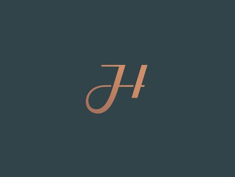 JH monogram by Milos on Dribbble Am Monogram Logo, H Logo Design Letter, Jh Monogram, H Monogram Logo, Jh Logo, Minimalistic Branding, Typo Logo Design, H Monogram, Initials Logo Design