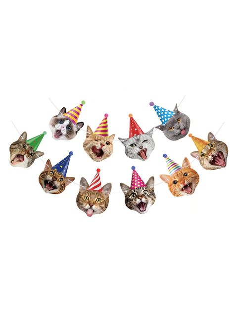 Multicolor  Collar  Paper   Embellished   Event & Party Supplies Birthday Cat Theme, Cat Birthday Decor, Cat Theme Birthday Party, Cat Themed Party, Birthday Cat, Cats Decoration Party, Cat Photo Booth Props, Happy Birthday Banner, Cat Party Cricut