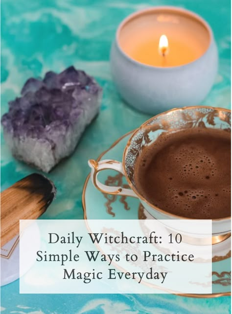 Do you feel called to practice magic everyday, but don’t have the time, energy, or resources to conduct lengthy rituals on a daily basis?  Believe it or not, everything we do can be infused with magic! No matter the season or moon phase, there are plenty of ways to practice magic everyday. Here are 10 of my favorite daily activities. How To Practice Magic, Daily Witchcraft Practice, Magical Morning Rituals, Magic Practice, How To Live A Magical Life, Beginner Witch Rituals, Daily Pagan Practice, Everyday Spells, Daily Magic