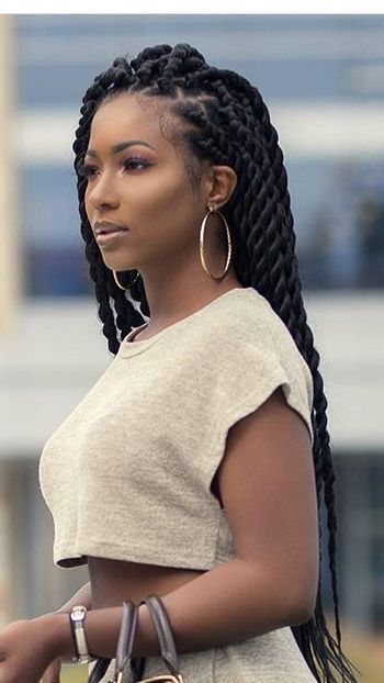 Natural African American Hairstyles, Twist Braid, Twist Braid Hairstyles, Braided Ponytail Hairstyles, Crochet Braids Hairstyles, Girls Braids, Braids For Black, Penteado Cabelo Curto, Braids For Black Women