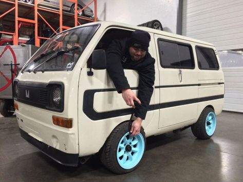 BaT Success Story: Mitsubishi Mini Cab Kei Van Transformed Into Half-Pint Renndienst Runner | Bring a Trailer Kei Van, Badass Jeep, Suzuki Carry, Suzuki Wagon R, Kei Car, Wagon R, Mini Camper, Van Car, Mini Bus