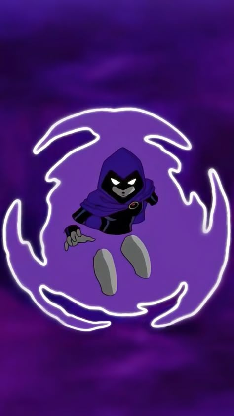 Purple Cartoon Characters Aesthetic, Teen Titans Tattoo, Raven Teen Titan Icon, Beastboy And Raven, Teen Titans Wallpaper, Raven Pfp, Raven Wallpaper, Teen Titans Raven, Titans Raven