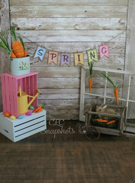 Spring mini session Easter Props For Pictures, Easter Picture Backdrop Ideas, Spring Pictures For Kids, Easter Pictures For Kids, Easter Minis Photography, Spring Backdrop Ideas, Diy Easter Photoshoot, Pastel Crates, Easter Backdrop Ideas